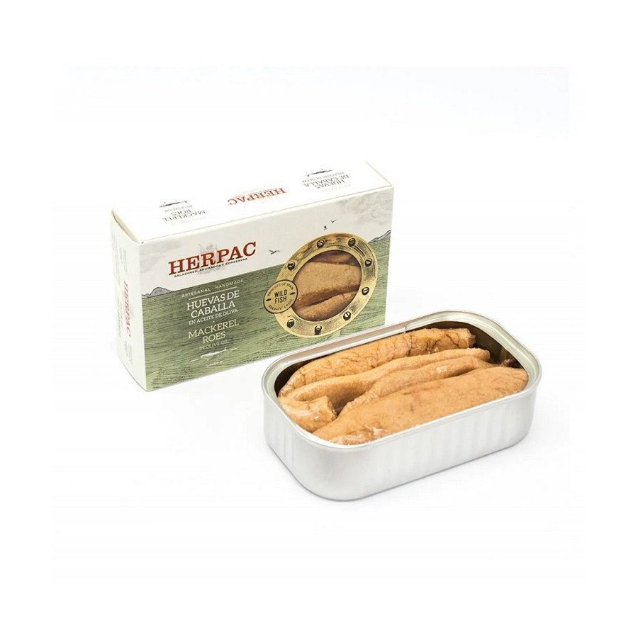 HUEVAS DE CABALLA EN ACEITE DE OLIVA LATA 120g. HERPAC BARBATE