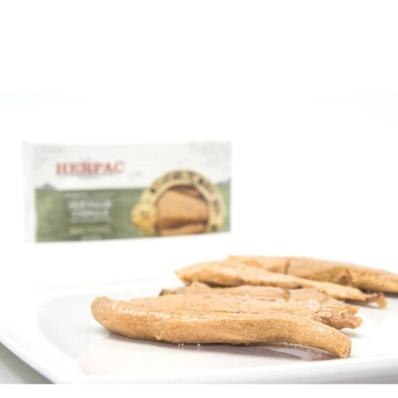 HUEVAS DE CABALLA EN ACEITE DE OLIVA LATA 120g. HERPAC BARBATE