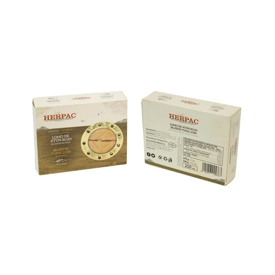 LOMO DE ATÚN ROJO EN ACEITE DE OLIVA LATA 245g. HERPAC BARBATE