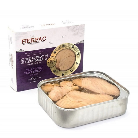 SOLOMILLO DE ATÚN DE ALETA AMARILLA EN ACEITE DE OLIVA LATA 245g. HERP