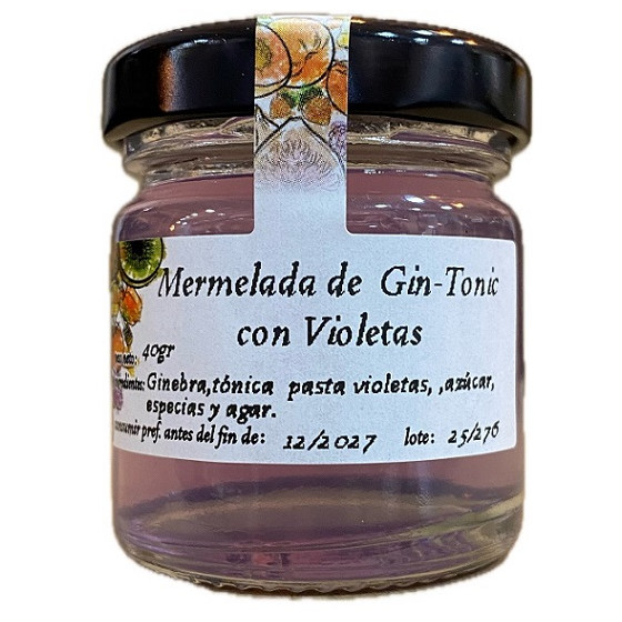 MERMELADA DE GIN-TONIC CON VIOLETAS LA MOLIENDA VERDE 40 G