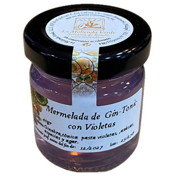 MERMELADA DE GIN-TONIC CON VIOLETAS LA MOLIENDA VERDE 40 G