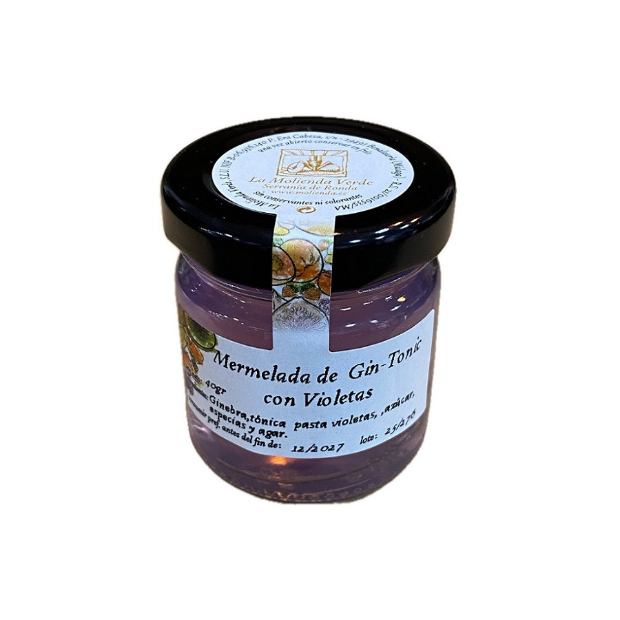 MERMELADA DE GIN-TONIC CON VIOLETAS LA MOLIENDA VERDE 40 G