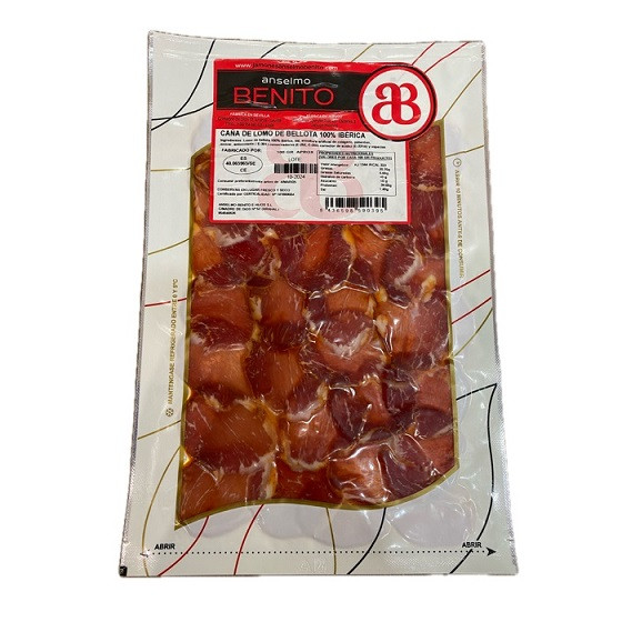 CAÑA DE LOMO DE BELLOTA 100% IBÉRICA LONCHEADA ANSELMO BENITO 100 G