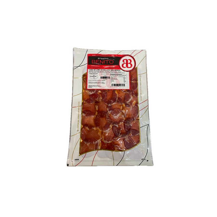 CAÑA DE LOMO DE BELLOTA 100% IBÉRICA LONCHEADA ANSELMO BENITO 100 G