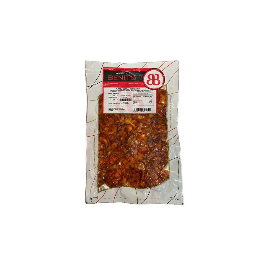 CHORIZO IBÉRICO DE BELLOTA LONCHEADO ANSELMO BENITO 100 G