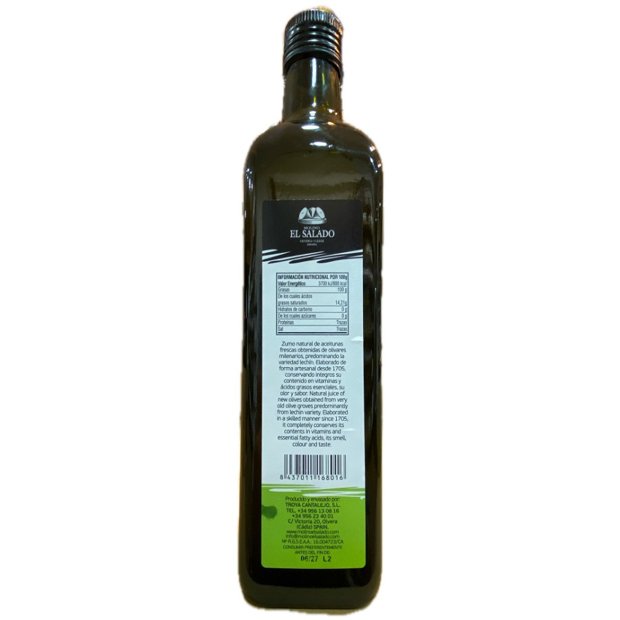 ACEITE DE OLIVA VIRGEN EXTRA MOLINO SALADO 750 ML (OLVERA, CÁDIZ)