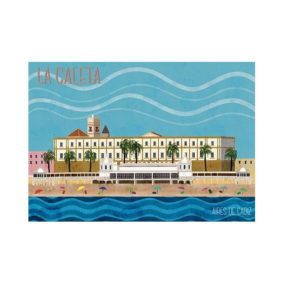 IMÁN SOUVENIR PLAYA DE LA CALETA MAR 10,5X7,5CM – FLEXIBLE