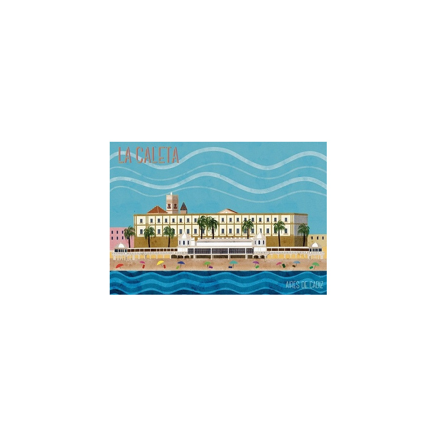IMÁN SOUVENIR PLAYA DE LA CALETA MAR 10,5X7,5CM – FLEXIBLE