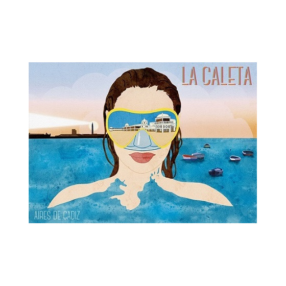 IMÁN SOUVENIR PLAYA DE LA CALETA 10,5X7,5CM – FLEXIBLE