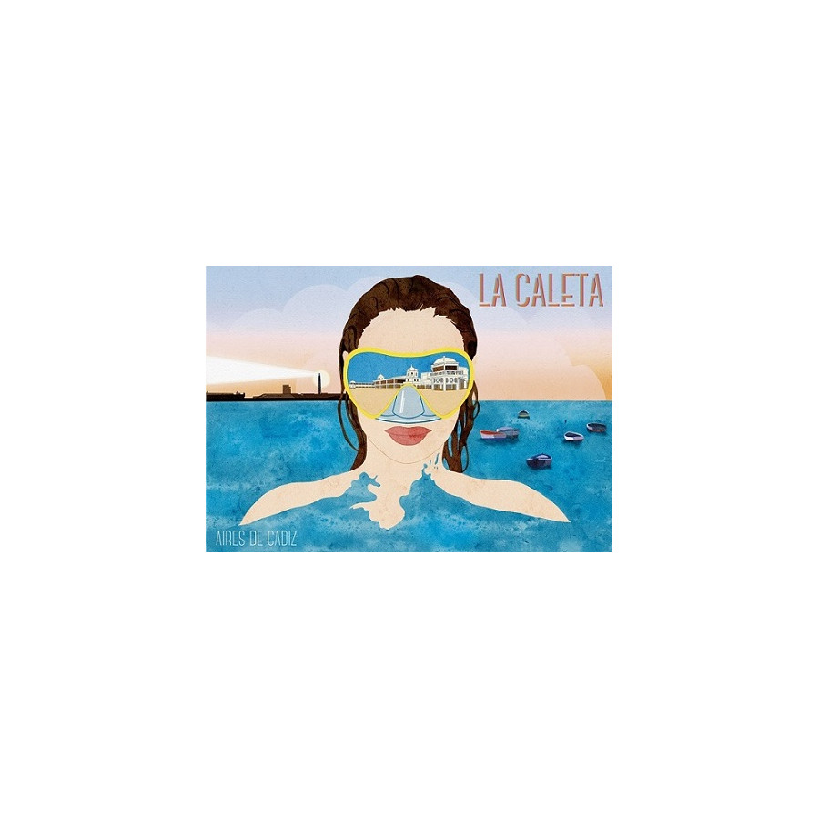IMÁN SOUVENIR PLAYA DE LA CALETA 10,5X7,5CM – FLEXIBLE