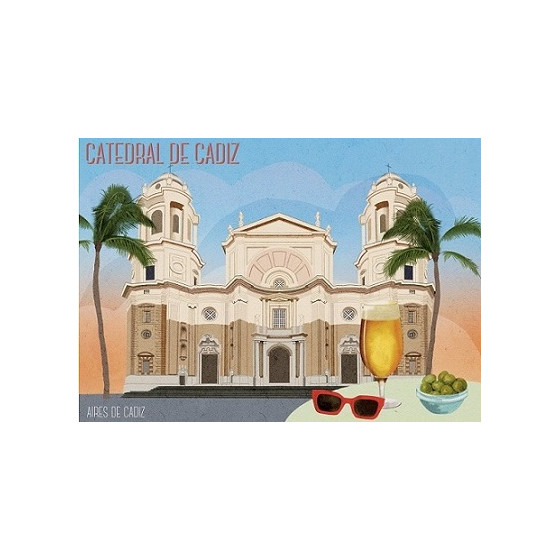 IMÁN SOUVENIR CÁDIZ CATEDRAL 10,5X7,5CM – FLEXIBLE