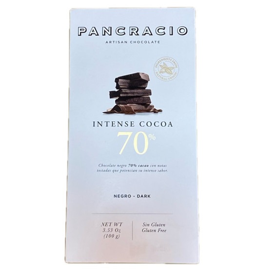 CHOCOLATE NEGRO INTENSO 70% CACAO PANCRACIO 100 G a CHOCOLATE GOURMET 