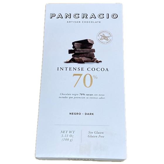 CHOCOLATE NEGRO INTENSO 70% CACAO PANCRACIO 100 G a CHOCOLATE GOURMET 
