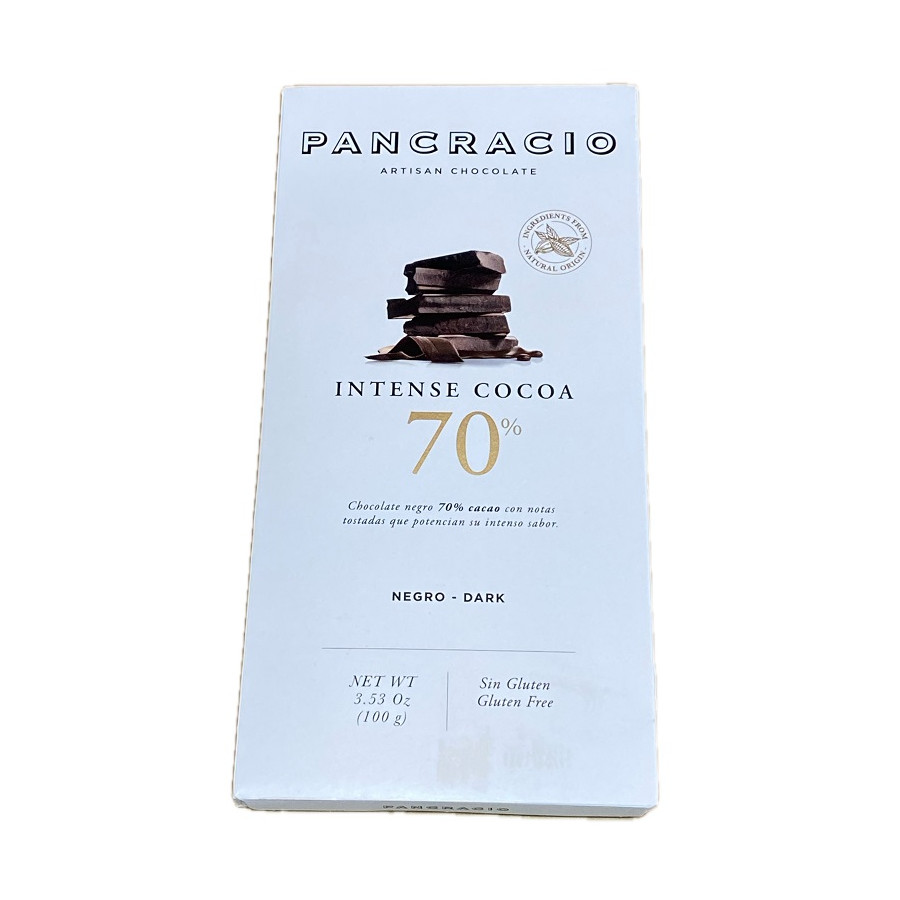 CHOCOLATE NEGRO INTENSO 70% CACAO PANCRACIO 100 G a CHOCOLATE GOURMET 
