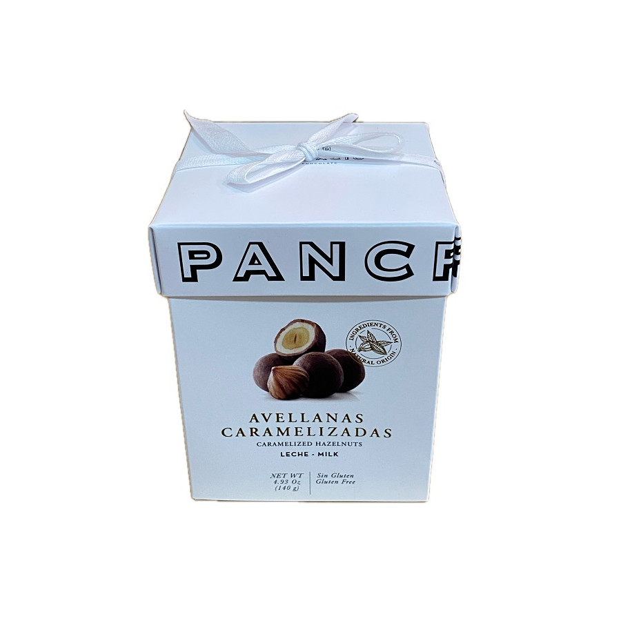 AVELLANAS CARAMELIZADAS CON CHOCOLATE CON LECHE PANCRACIO 140 G (SIN G