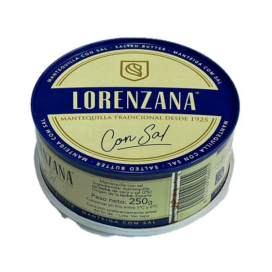 MANTEQUILLA TRADICIONAL CON SAL LORENZANA 250G DESDE 1925