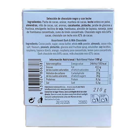BOX NAPOLITANAS PANCRACIO 210 G a SELECCIÓN GOURMET DE 6 SABORES DE CH