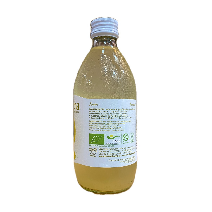 KOMBUCHA DE LIMÓN 33 CL a BEBIDA FERMENTADA ARTESANAL DE CONIL DE LA F