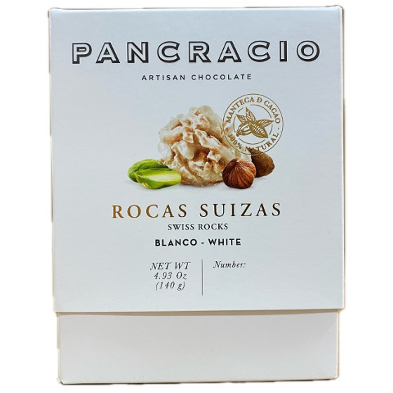 CHOCOLATE ARTESANO ROCAS SUIZAS BLANCO 140g. PANCRACIO