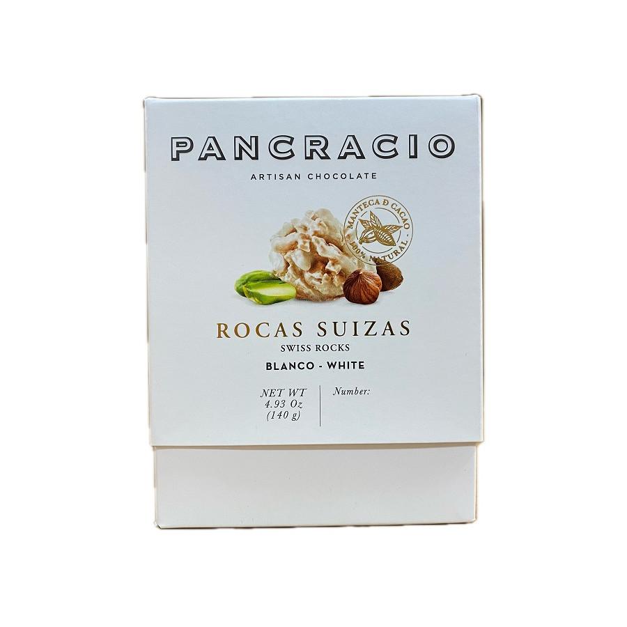 CHOCOLATE ARTESANO ROCAS SUIZAS BLANCO 140g. PANCRACIO
