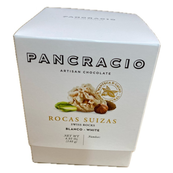 CHOCOLATE ARTESANO ROCAS SUIZAS BLANCO 140g. PANCRACIO