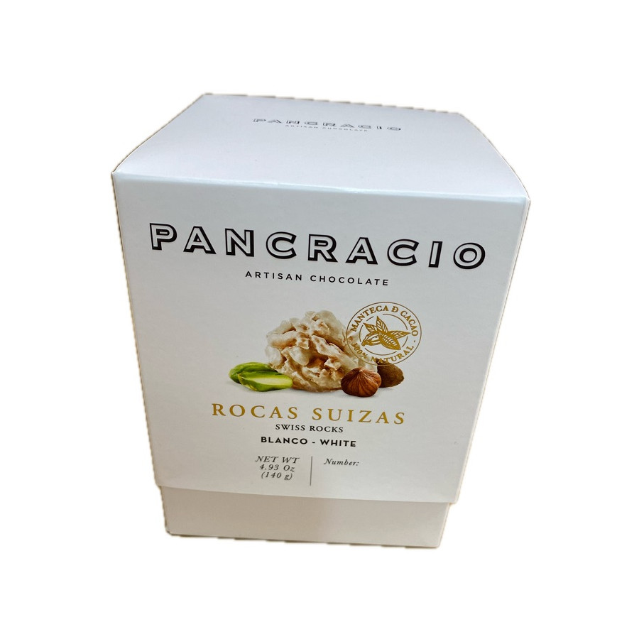 CHOCOLATE ARTESANO ROCAS SUIZAS BLANCO 140g. PANCRACIO