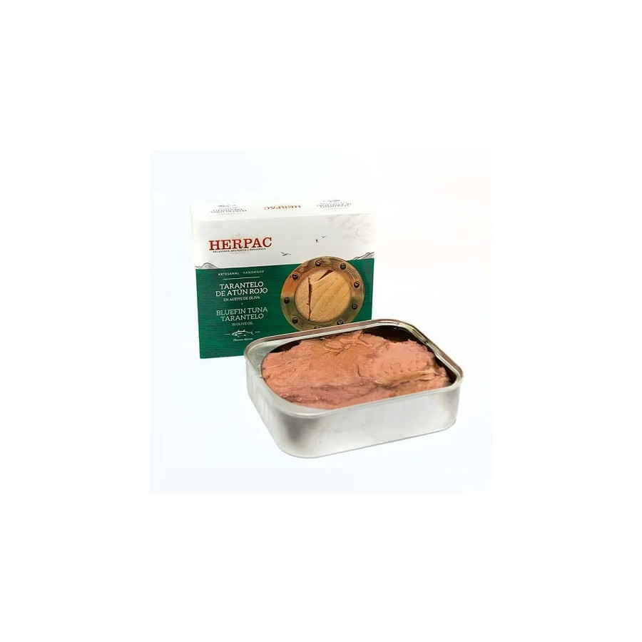 TARANTELO DE ATÚN ROJO EN ACEITE DE OLIVA LATA 245g. HERPAC BARBATE