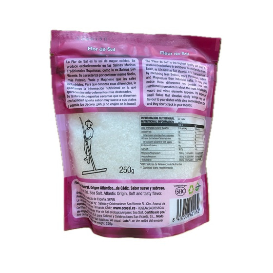 FLOR DE SAL NATURAL Y ECOLÓGICA 250 gr. SALINAS SAN VICENTE SAN FERNAN