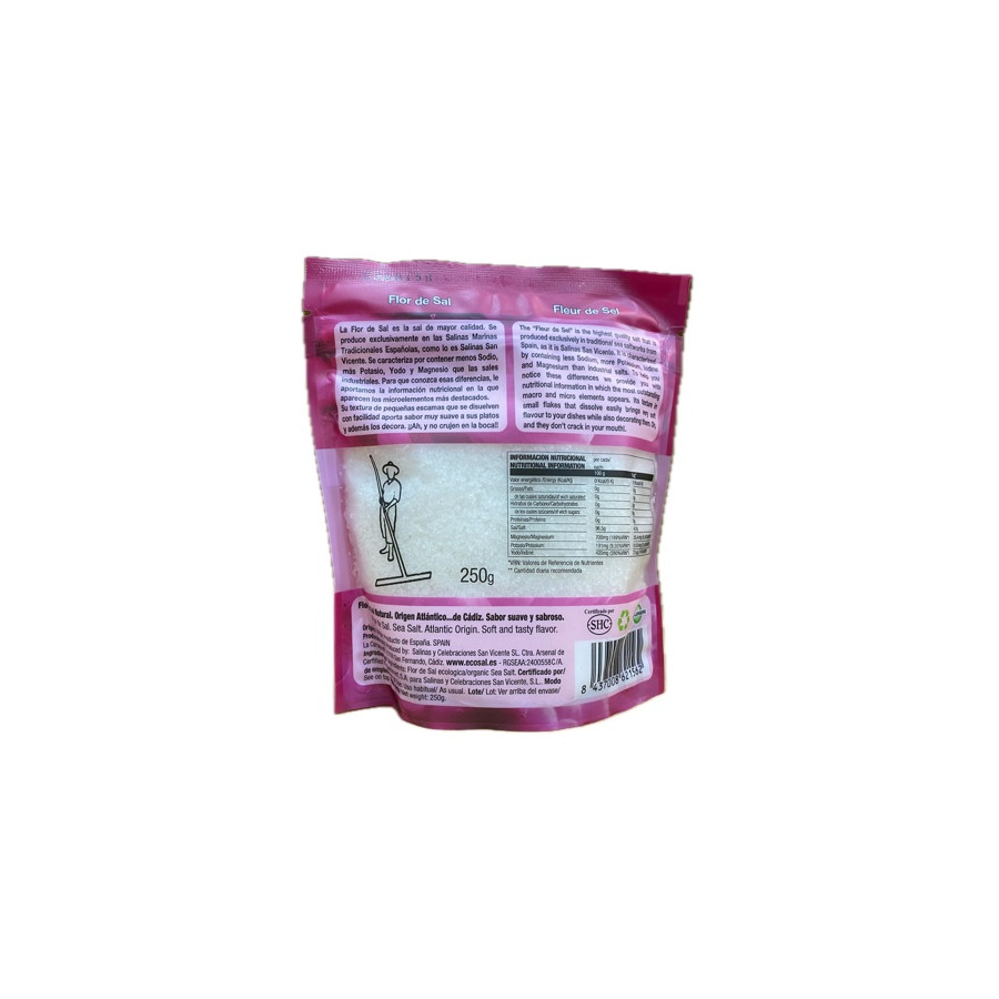 FLOR DE SAL NATURAL Y ECOLÓGICA 250 gr. SALINAS SAN VICENTE SAN FERNAN