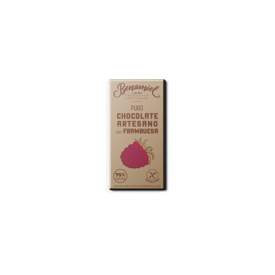 CHOCOLATE ARTESANO CON FRAMBUESA 115g. BENAMIEL SIERRA DE GRAZALEMA