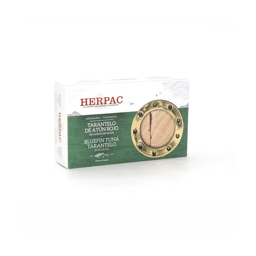 TARANTELO DE ATÚN ROJO EN ACEITE DE OLIVA LATA 120g. HERPAC BARBATE
