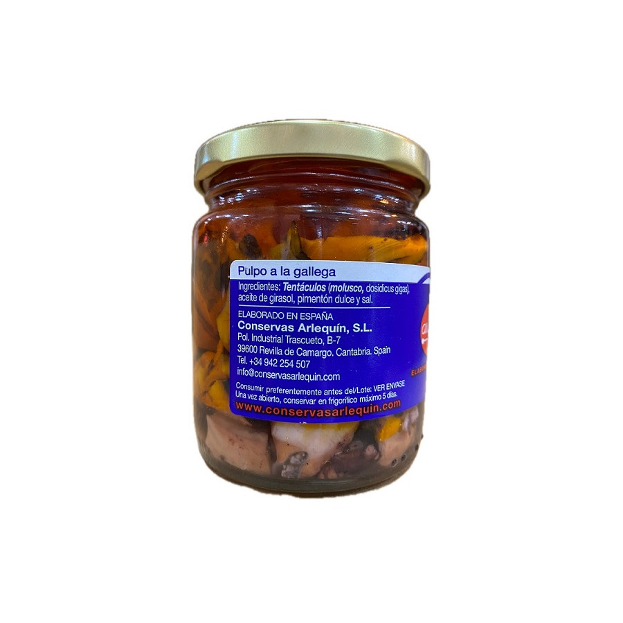 PULPO A LA GALLEGA TARRO 230 gr. ARLEQUIN CALIDAD SELECCIONADA