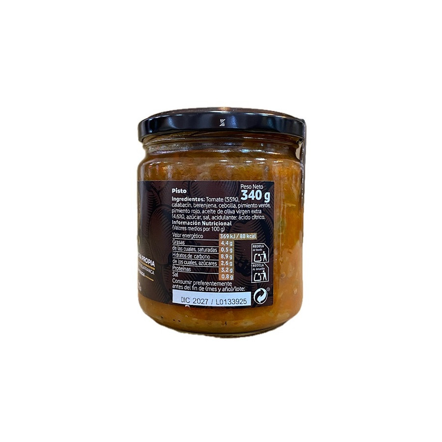 PISTO DE VERDURAS TIERRA PALACIEGA 340 G – ELABORADO CON TOMATES DE CO