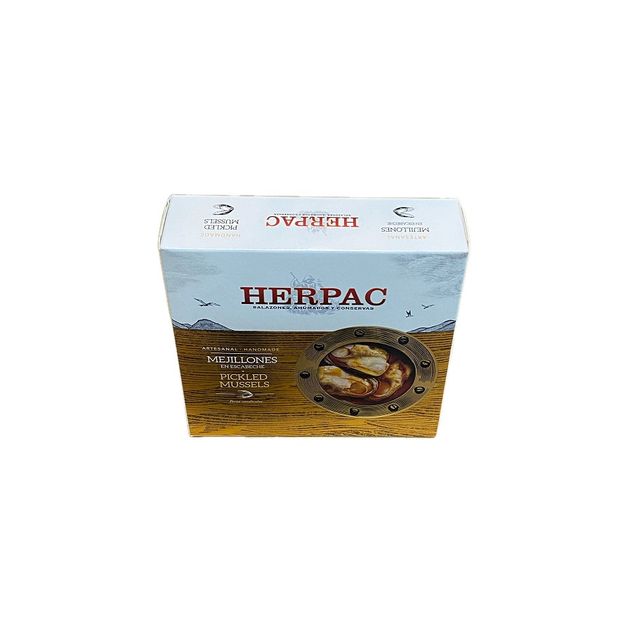 MEJILLONES EN ESCABECHE HERPAC 523 G – BARBATE SALAZONES, AHUMADOS Y C