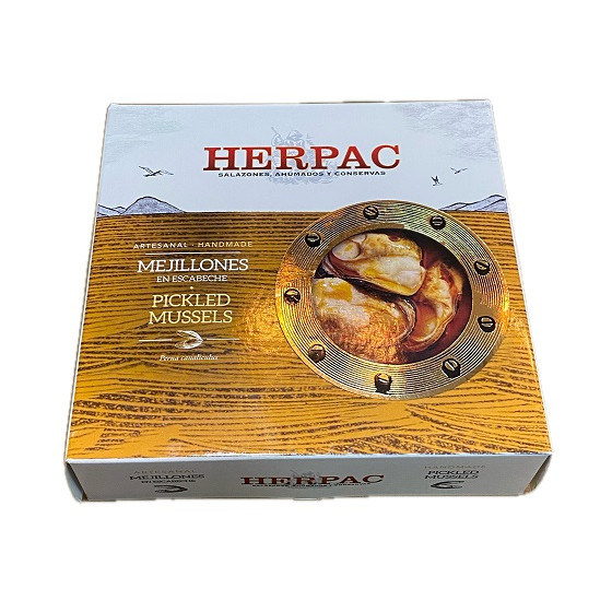 MEJILLONES EN ESCABECHE HERPAC 523 G – BARBATE SALAZONES, AHUMADOS Y C