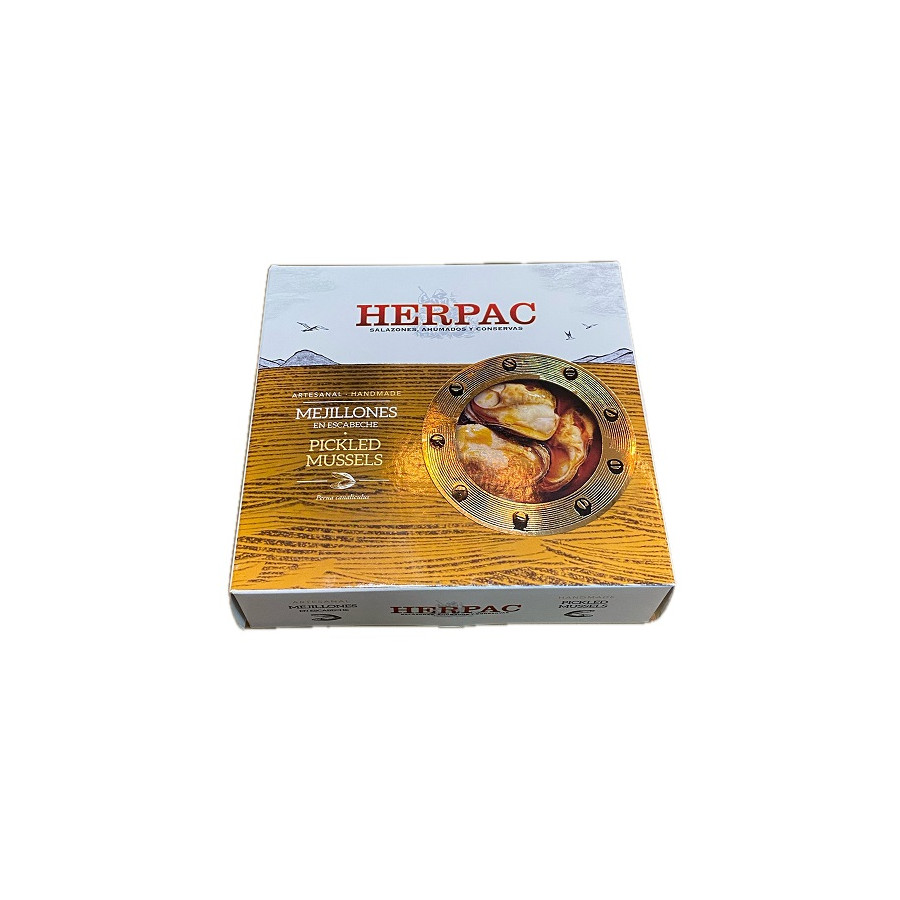 MEJILLONES EN ESCABECHE HERPAC 523 G – BARBATE SALAZONES, AHUMADOS Y C