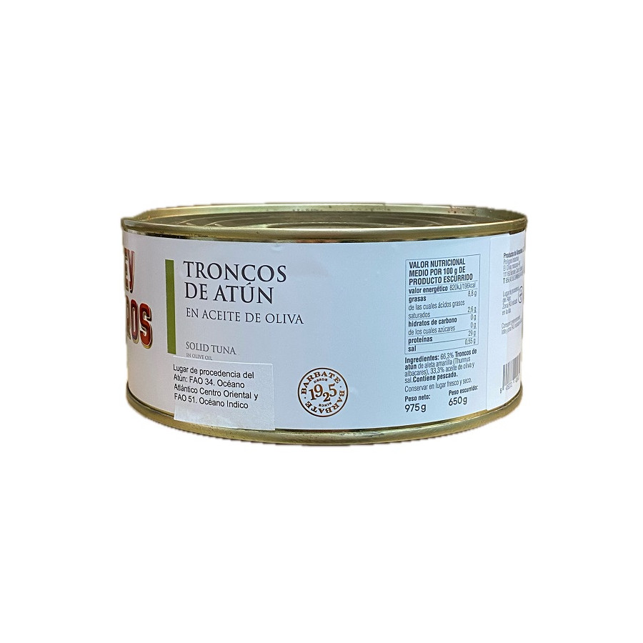 TRONCOS DE ATÚN EN ACEITE DE OLIVA EL REY DE OROS 975 G – BARBATE GADI