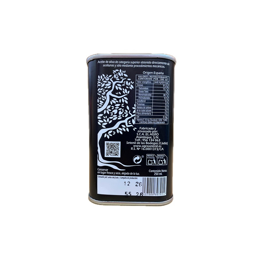 ACEITE DE OLIVA VIRGEN EXTRA AGROSETENIL LATA 250 ML – SETENIL DE LAS 