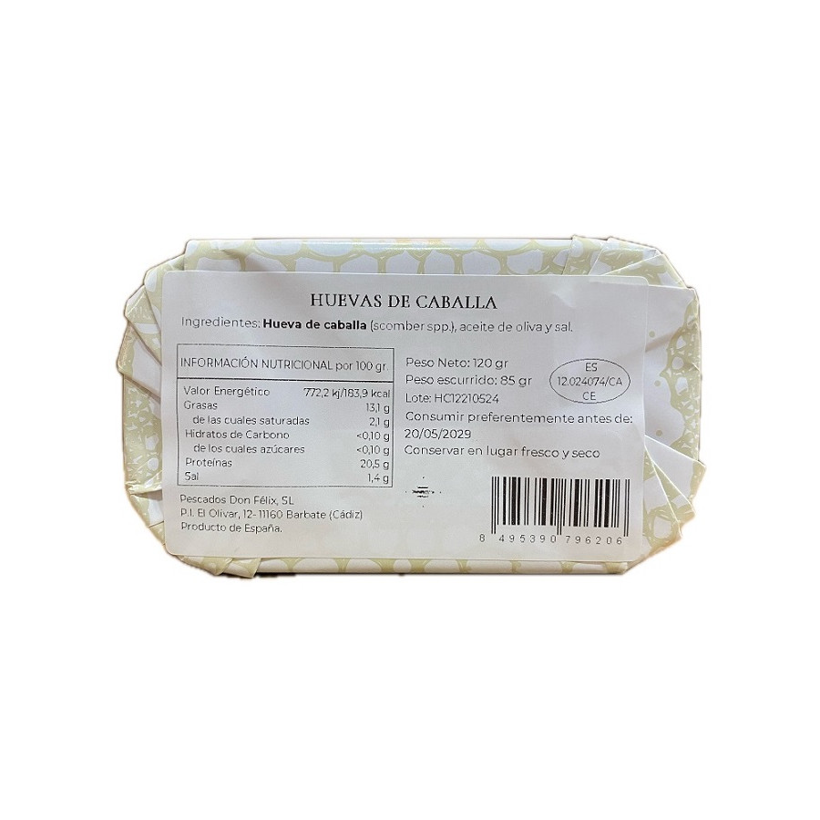 HUEVAS DE CABALLA EN ACEITE DE OLIVA 120G FELISA GOURMET BARBATE