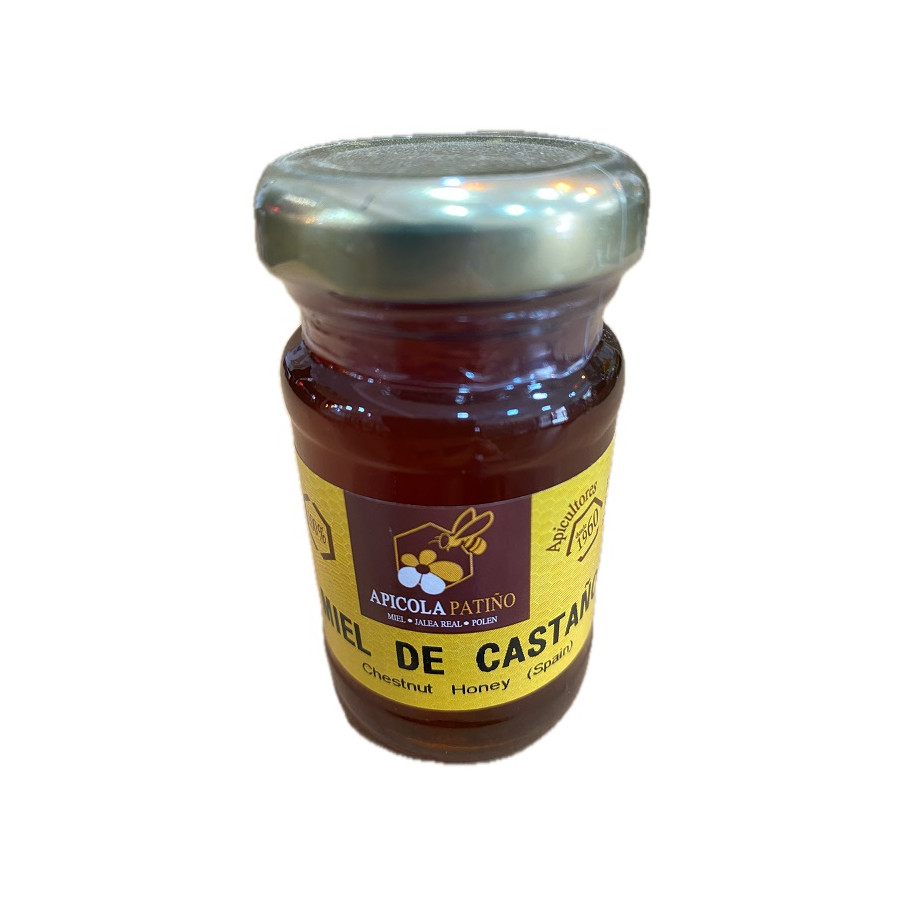 MIEL DE CASTAÑO APÍCOLA PATIÑO 80 G – TARRO GOURMET ARTESANAL DE CONIL