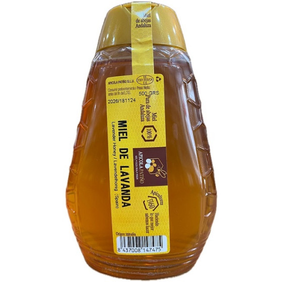 MIEL DE LAVANDA APÍCOLA PATIÑO 500 G – FORMATO ANTIGOTEO ARTESANAL DE 