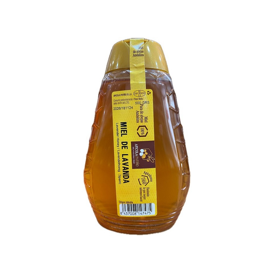 MIEL DE LAVANDA APÍCOLA PATIÑO 500 G – FORMATO ANTIGOTEO ARTESANAL DE 