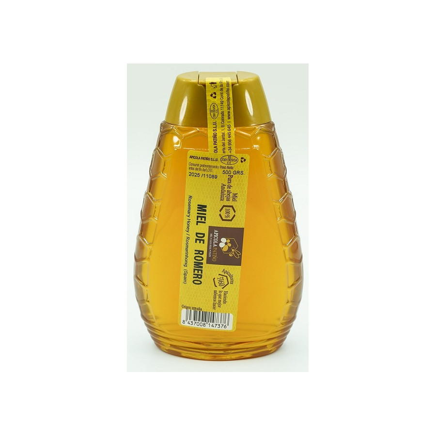 MIEL ROMERO TARRO 500 gr ANTIGOTEO APICOLA PATIÑO CÁDIZ