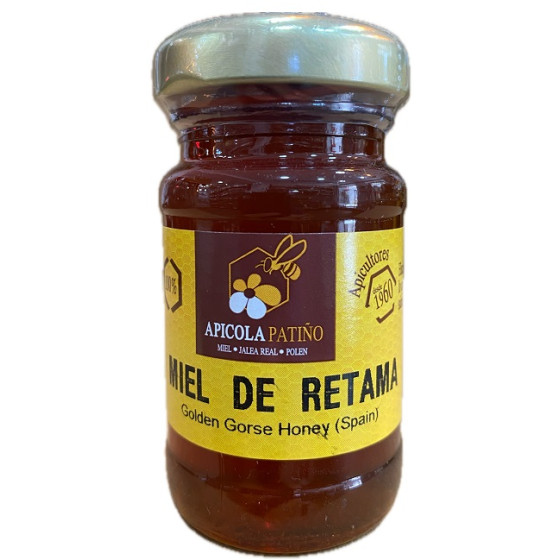 MIEL DE RETAMA APÍCOLA PATIÑO 80 G – TARRO ARTESANAL DE CONIL DE LA FR