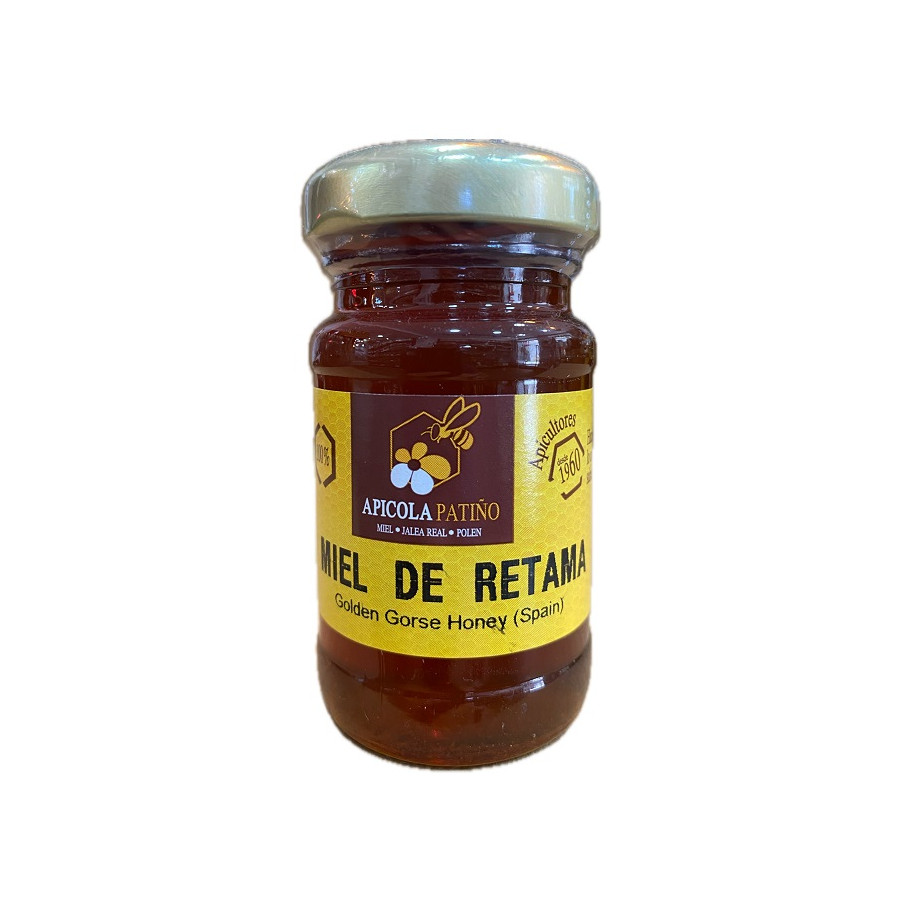 MIEL DE RETAMA APÍCOLA PATIÑO 80 G – TARRO ARTESANAL DE CONIL DE LA FR