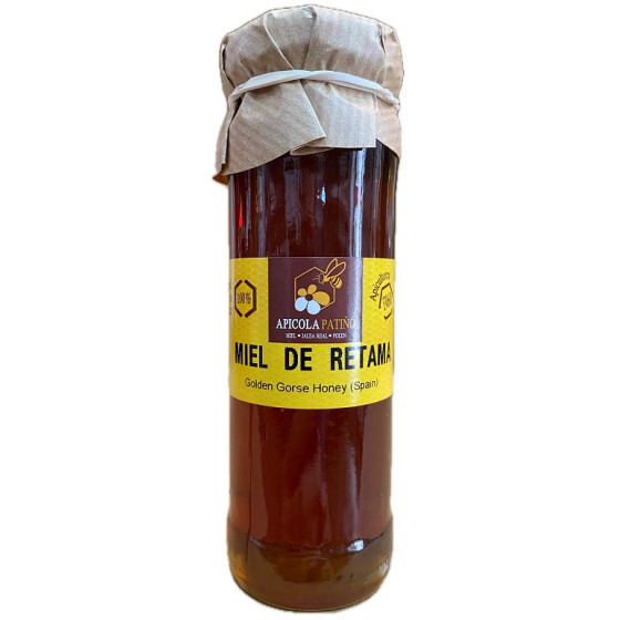 MIEL DE RETAMA APÍCOLA PATIÑO 150 G – TARRO ARTESANAL DE CONIL DE LA F