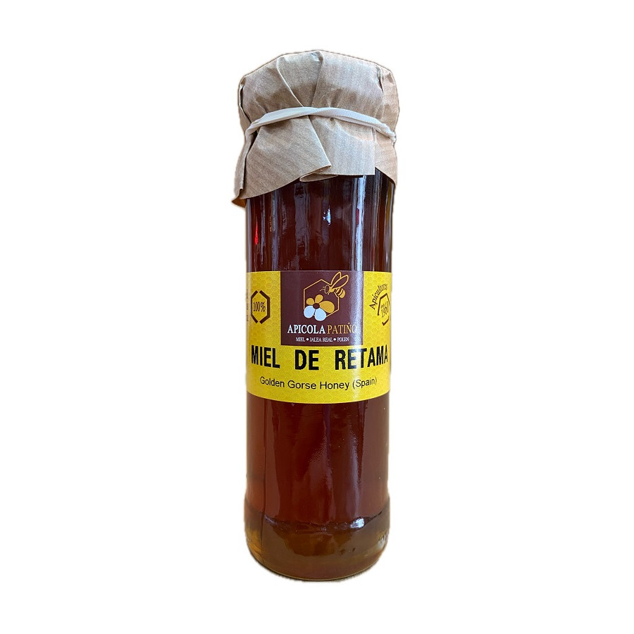 MIEL DE RETAMA APÍCOLA PATIÑO 150 G – TARRO ARTESANAL DE CONIL DE LA F