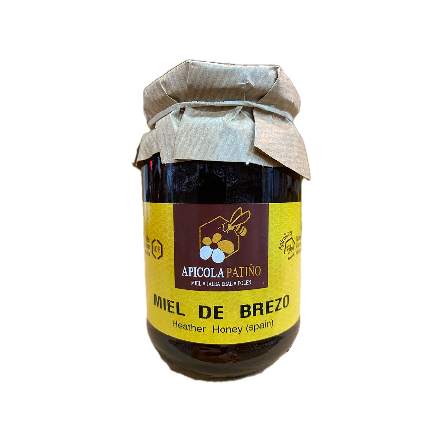 MIEL DE BREZO APÍCOLA PATIÑO 500 G – TARRO ARTESANAL GRAN FORMATO DE C