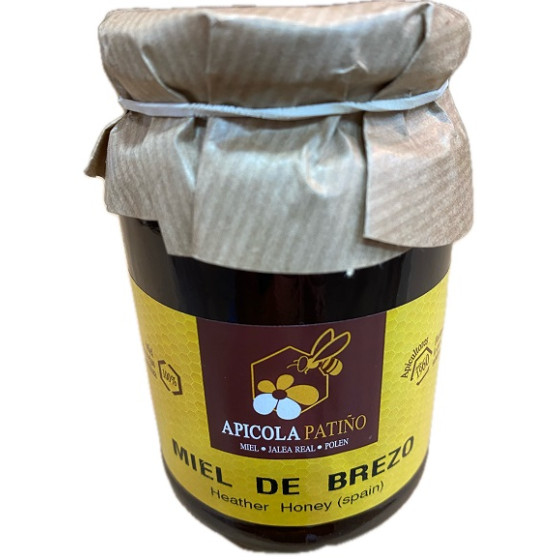MIEL DE BREZO APÍCOLA PATIÑO 500 G – TARRO ARTESANAL GRAN FORMATO DE C